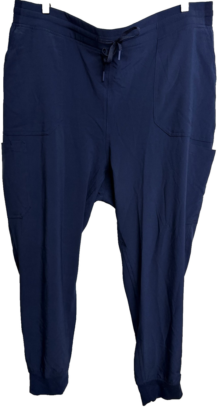 Carhartt Cross Flex Cargo Jogger Scrub Pants Womens 2XL Navy Blue Drawstring NEW